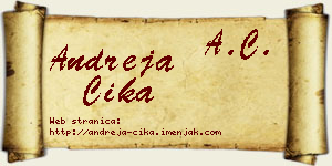 Andreja Ćika vizit kartica
